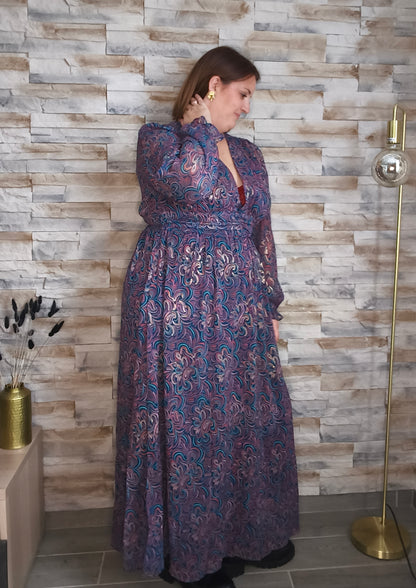 Robe longue violette