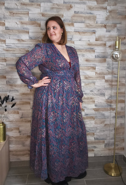Robe longue violette