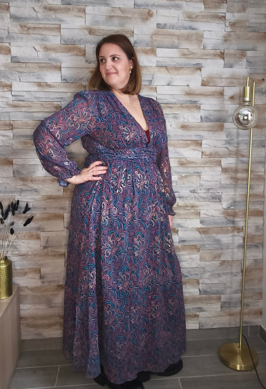 Robe longue violette