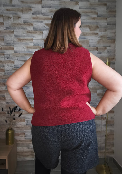 Gilet bordeaux sans manches