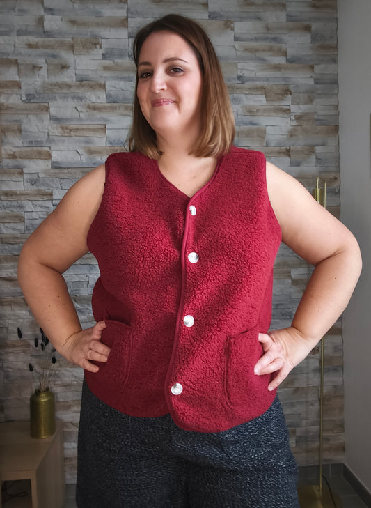 Gilet bordeaux sans manches