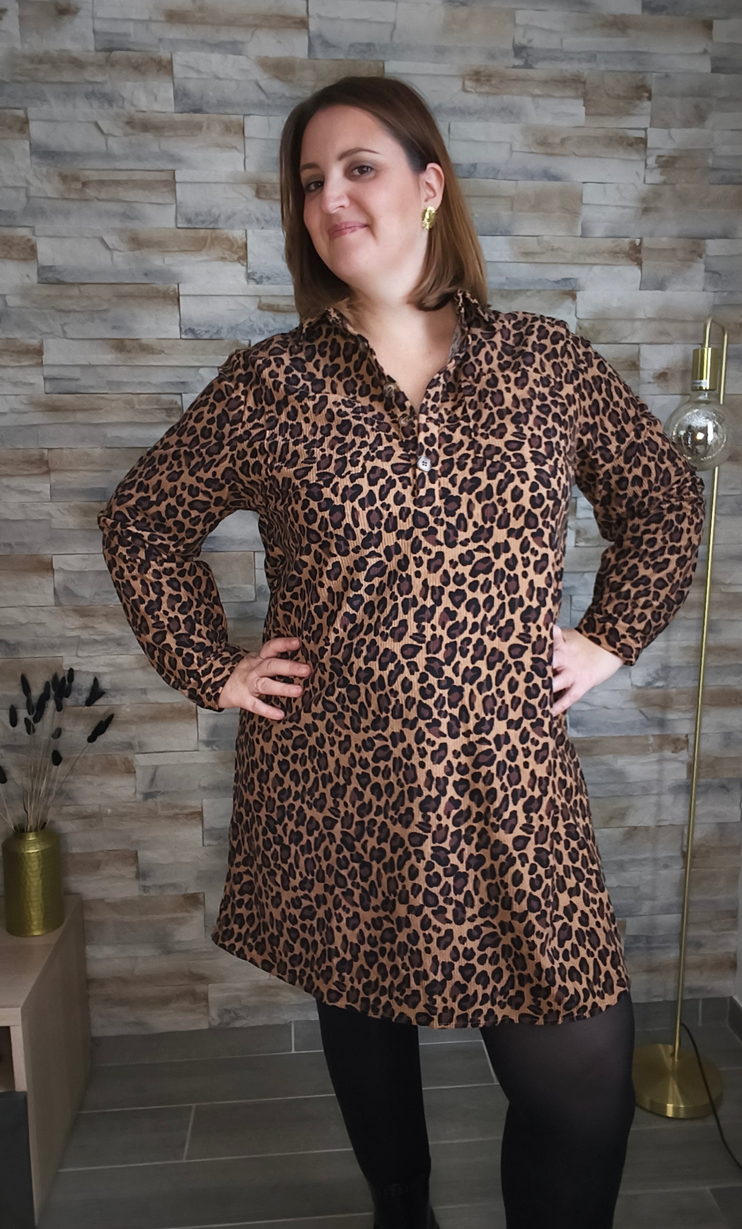 Robe courte léopard