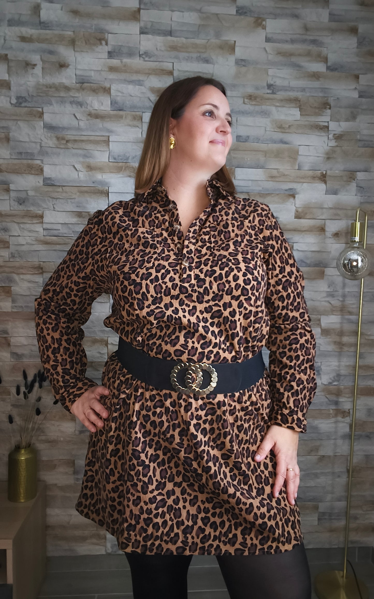 Robe courte léopard