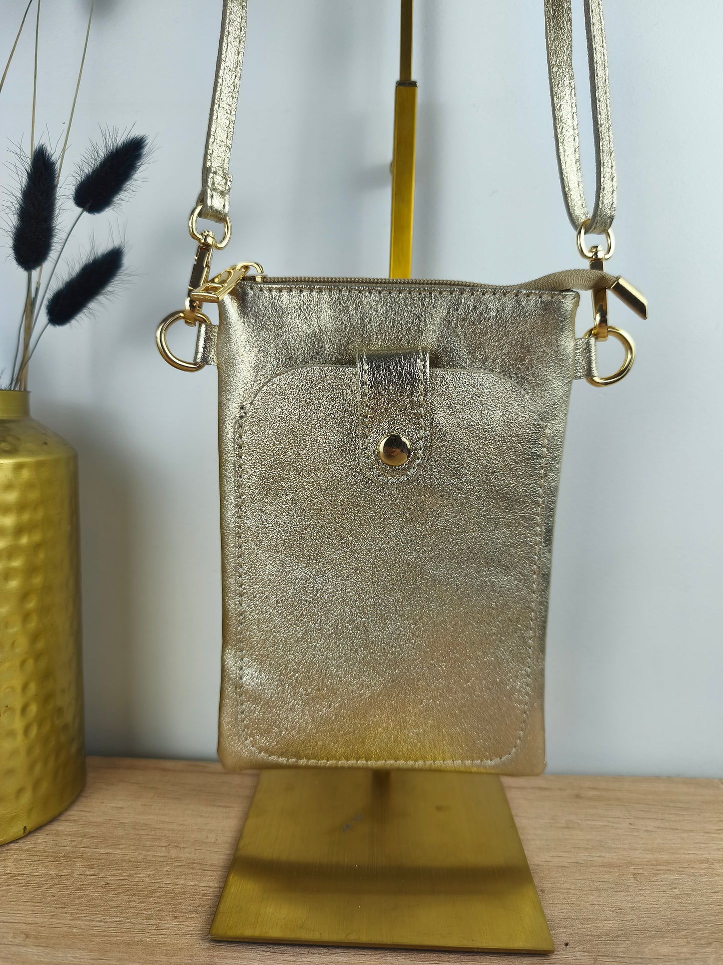 Petit sac bandoulière doré