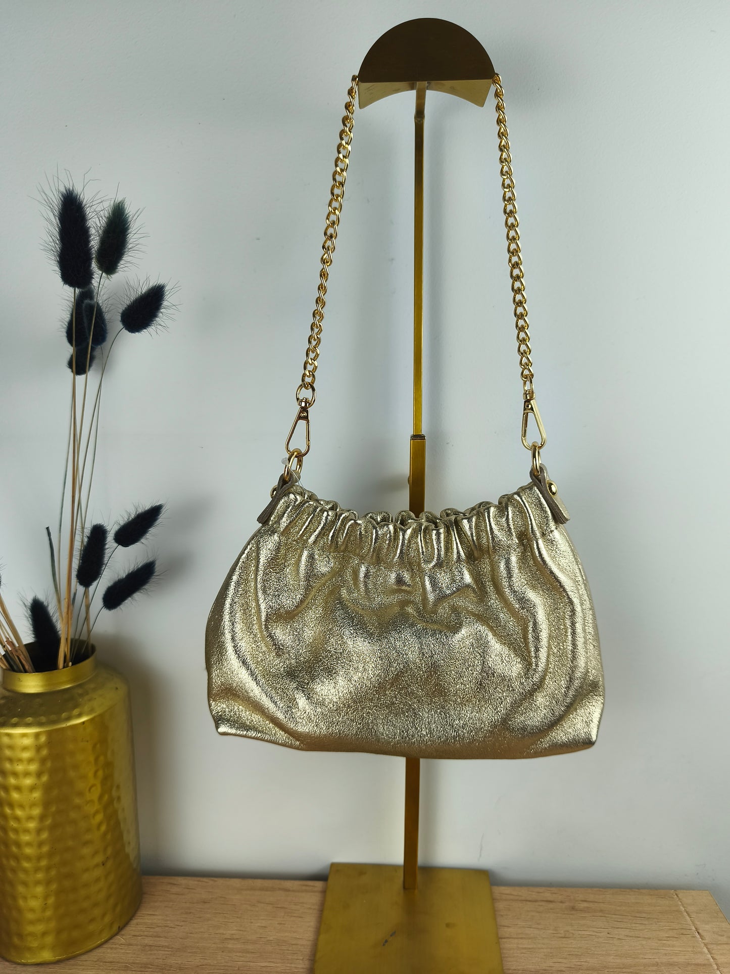Sac bourse doré métallisé