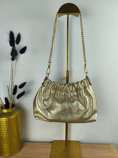 Sac bourse doré métallisé