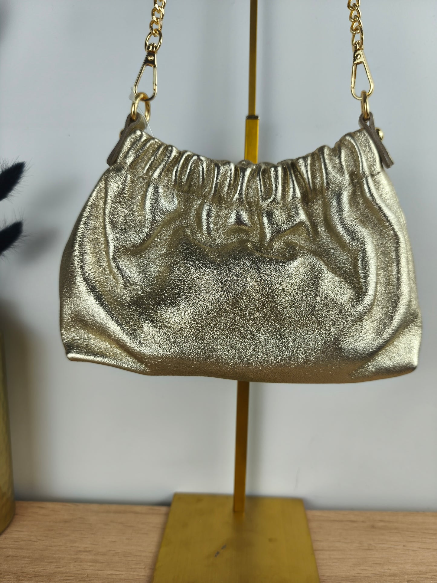 Sac bourse doré métallisé