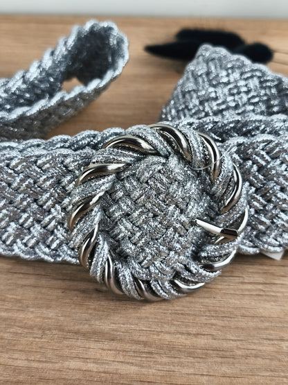 Ceinture argentée tressée