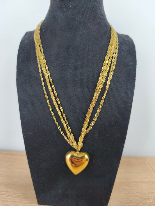 Collier "Cœur doré"