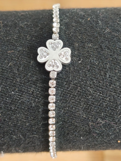 Bracelet trèfle étincelant