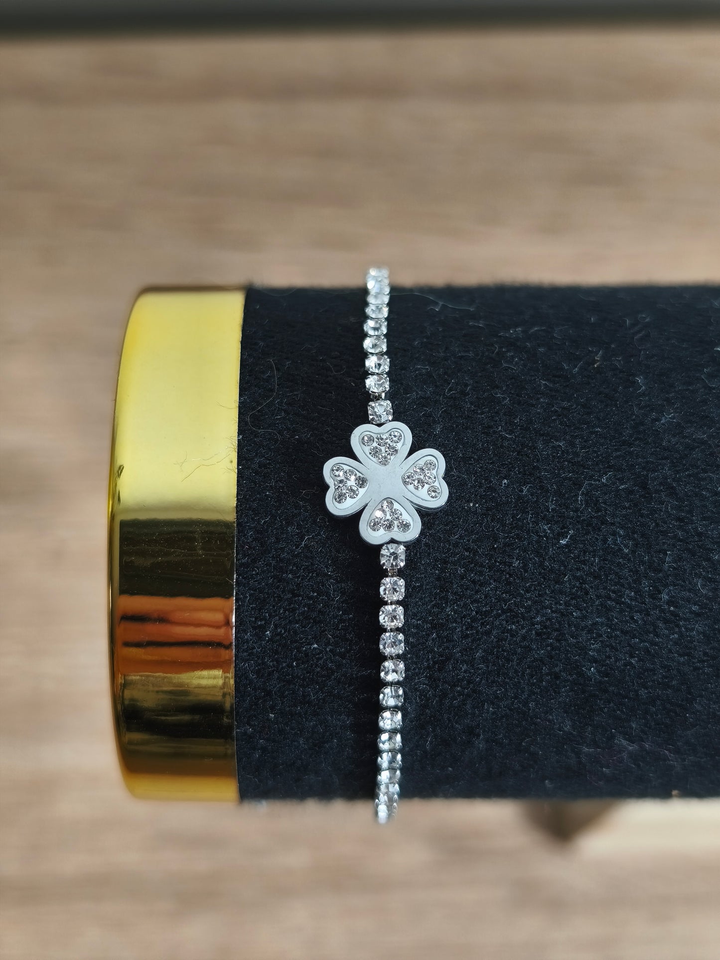 Bracelet trèfle étincelant