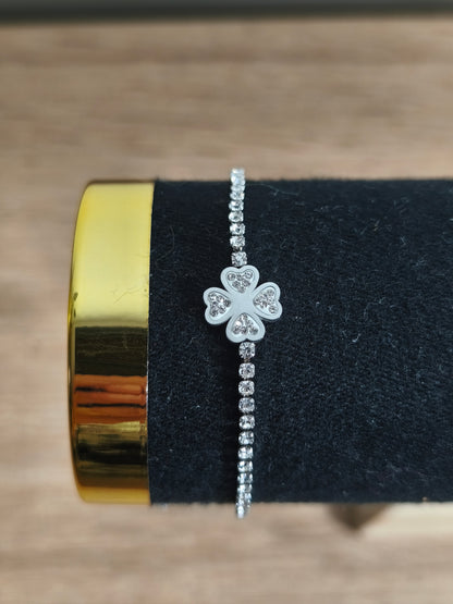 Bracelet trèfle étincelant