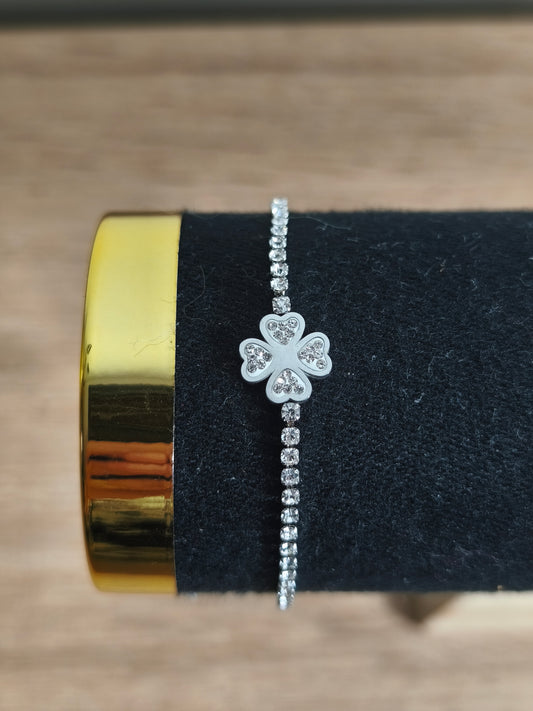 Bracelet trèfle étincelant