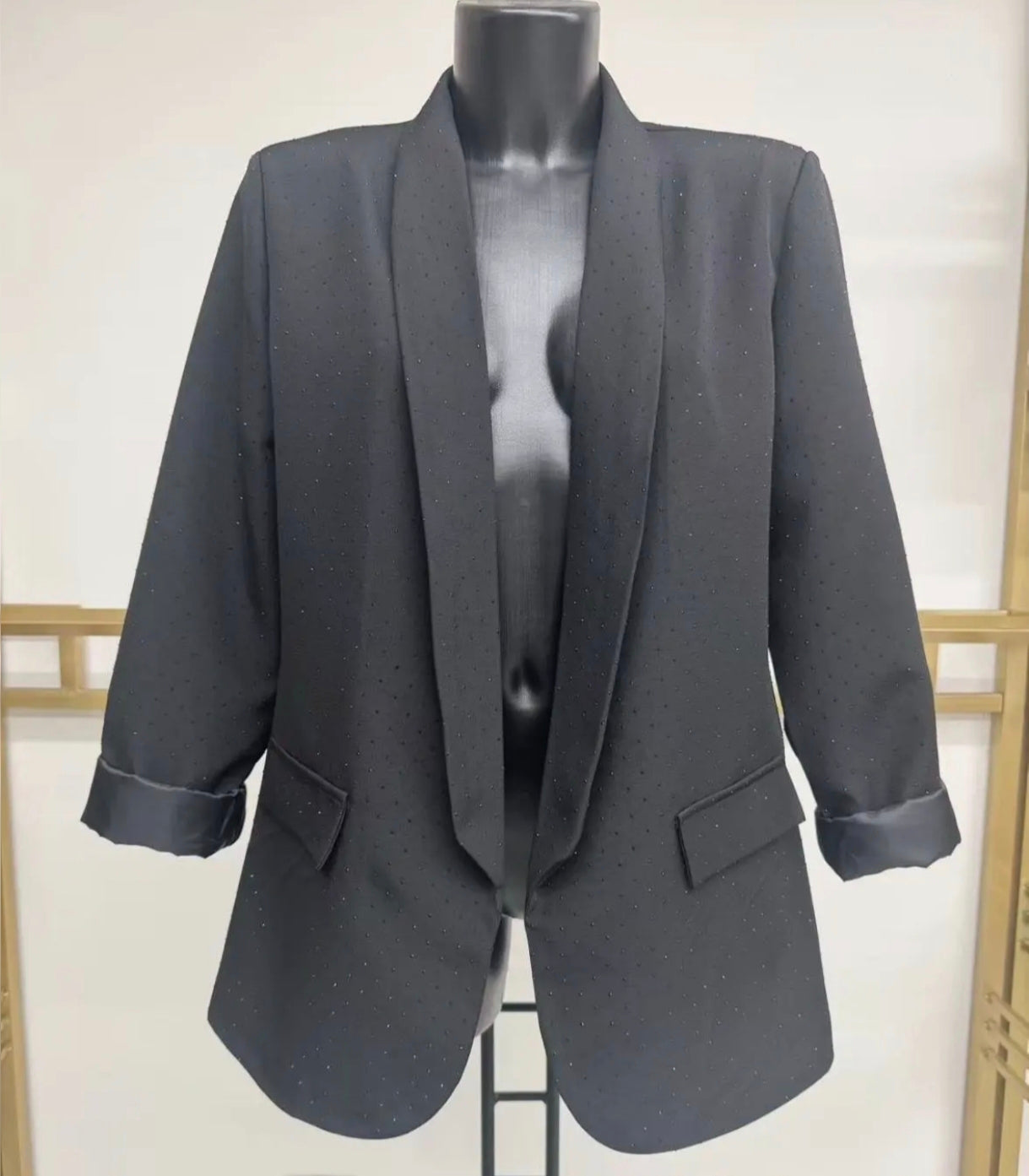 Veste noire à strass noirs