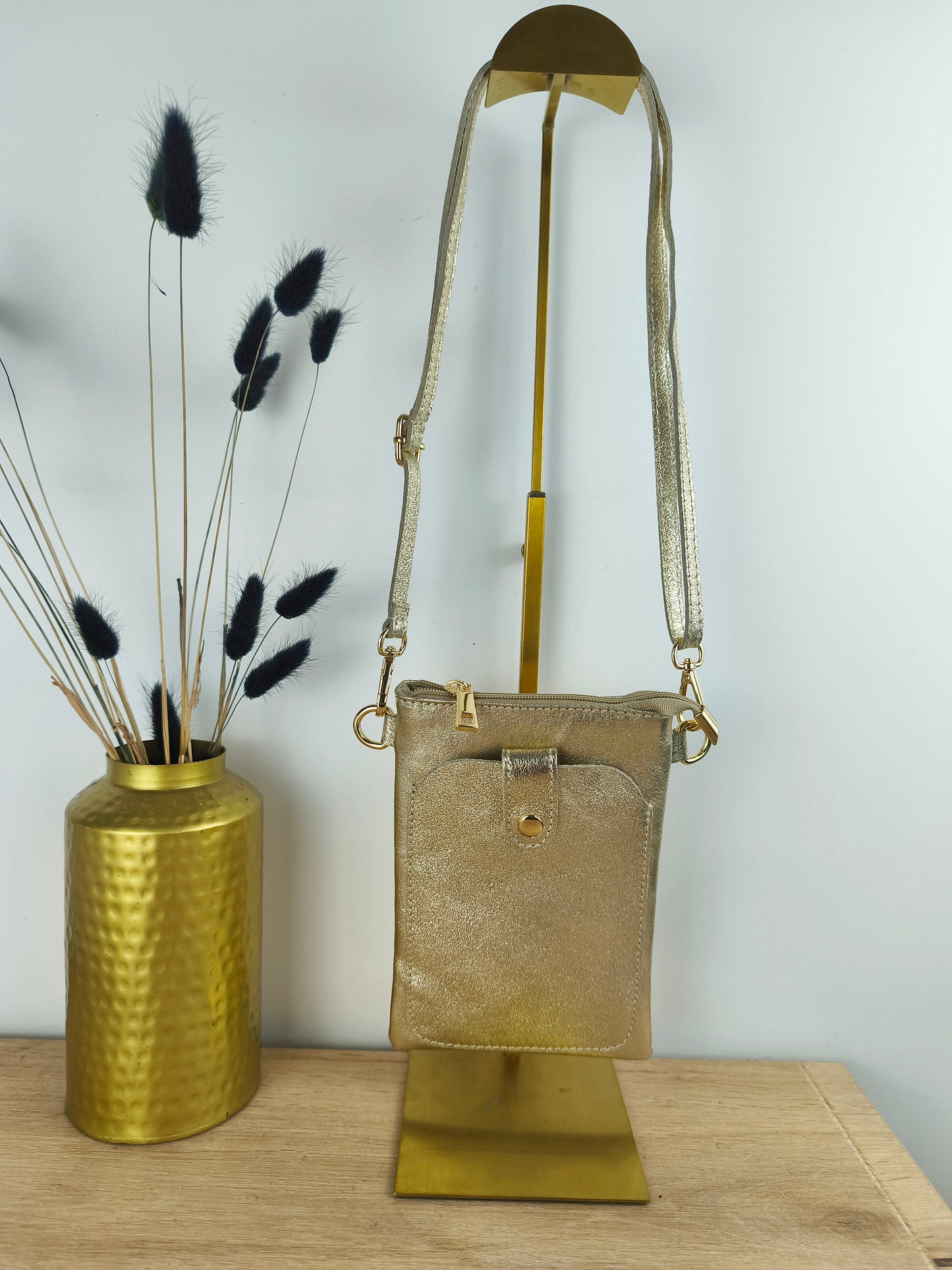 Petit sac bandoulière doré