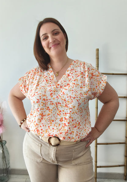 Blouse colorée orange