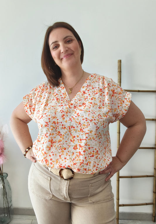 Blouse colorée orange