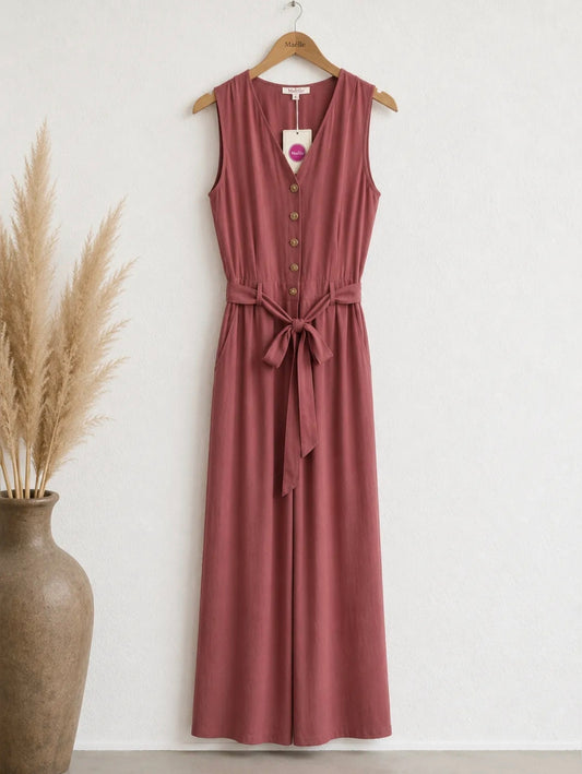 Combi pantalon rose