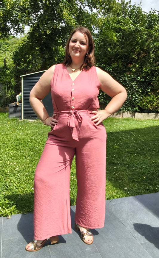 Combi pantalon rose