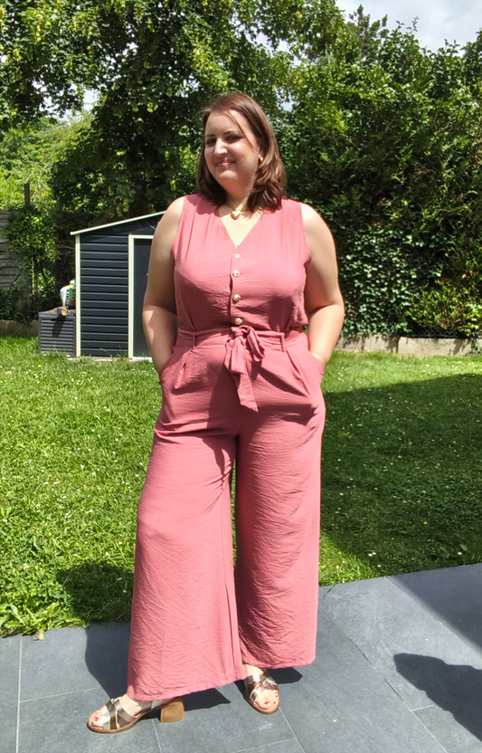 Combi pantalon rose