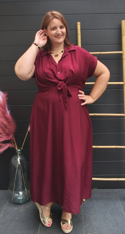 Robe midi bordeaux